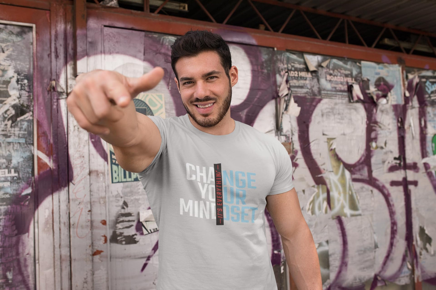 Ambigram Change Your Mindset - Premium T-Shirt