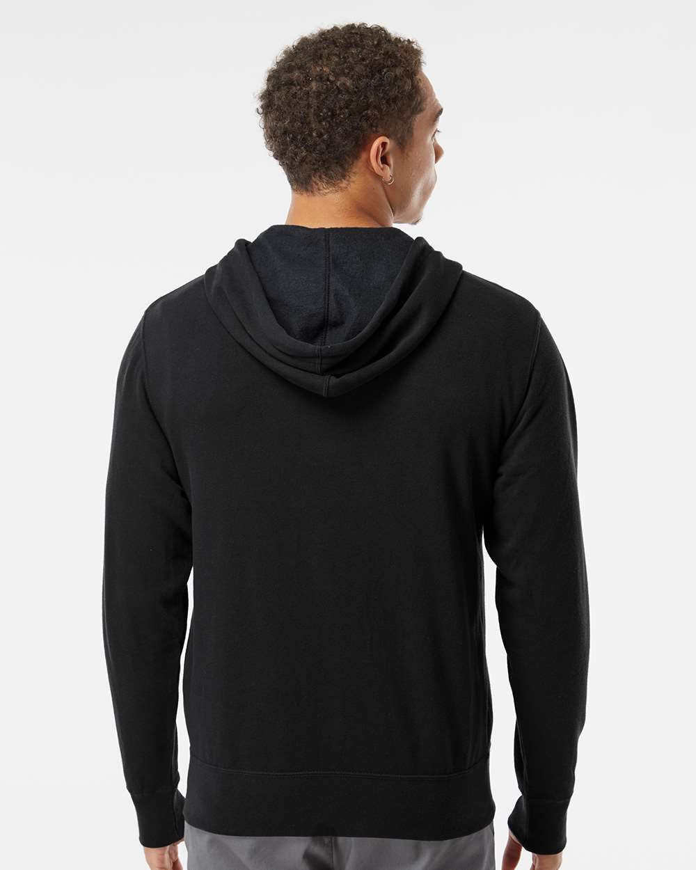 Black Lightweight Zip Hoodie
