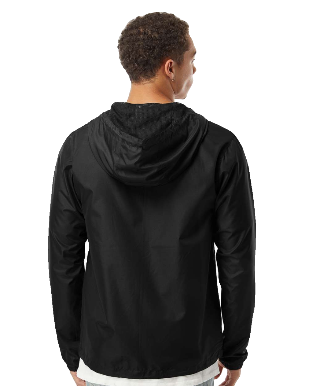 Black Lightweight Zip Up Windbreaker