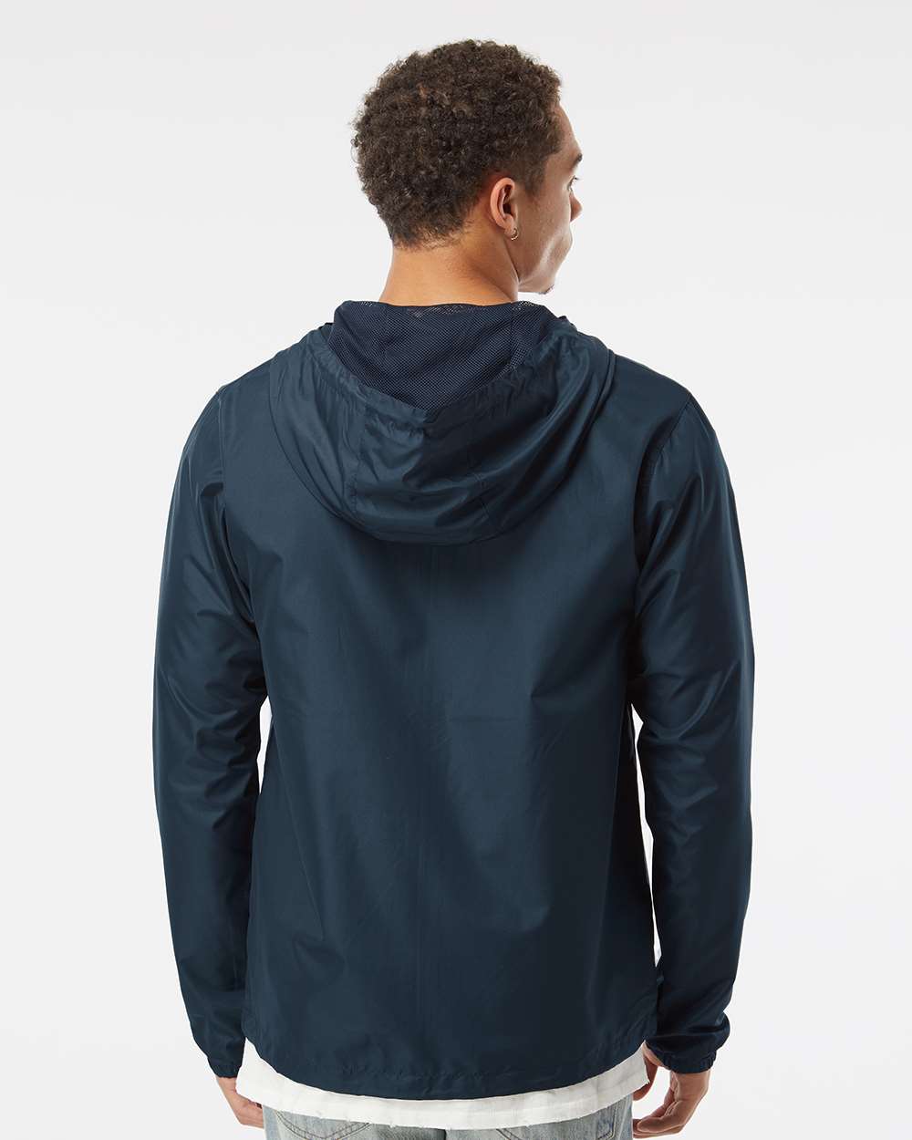 Navy Lightweight Zip Up Windbreaker
