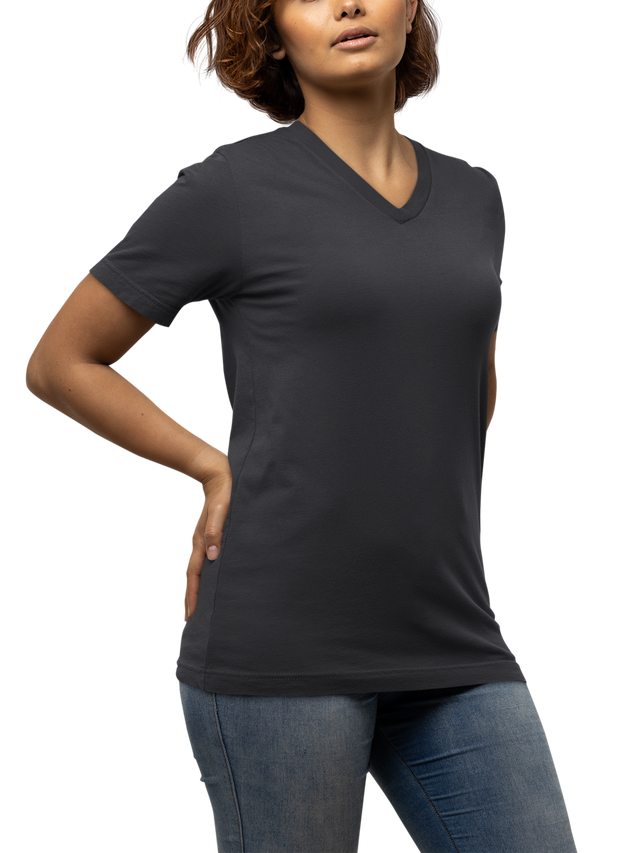Dark Grey V Neck T-Shirt