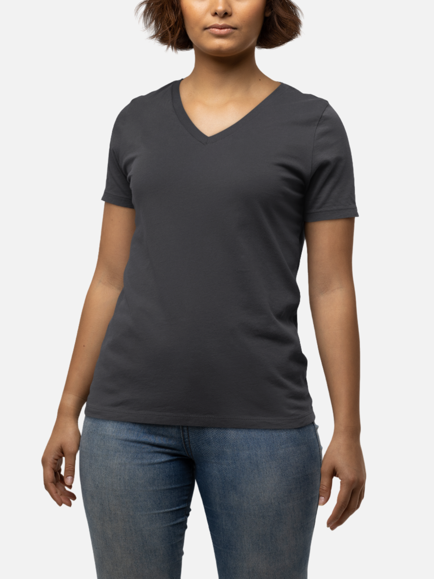 Dark Grey V Neck T-Shirt
