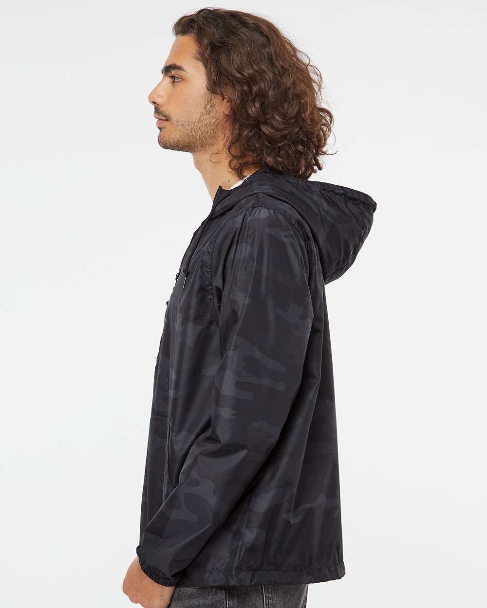 Black Camo Lightweight Windbreaker 1/4-Zip