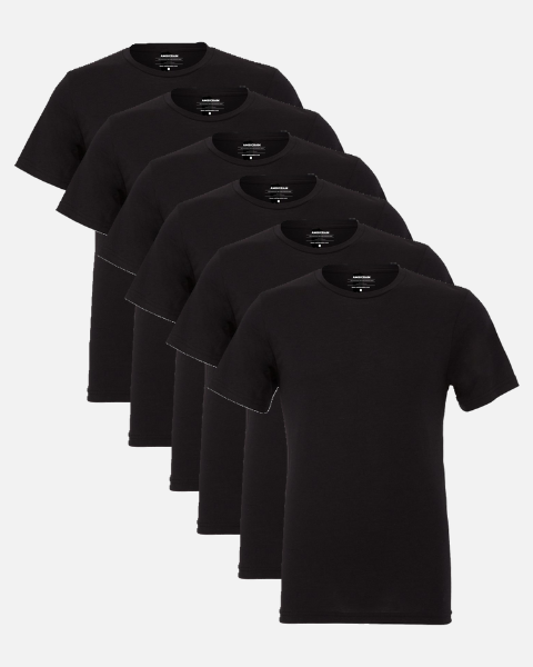Black Crew Neck 6 Pack