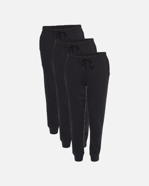 Black Premium Fleece Joggers 3 Pack