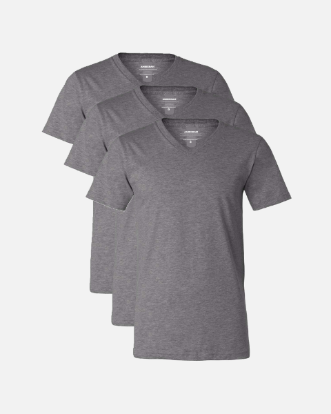 Dark Heather V- Neck 3 Pack