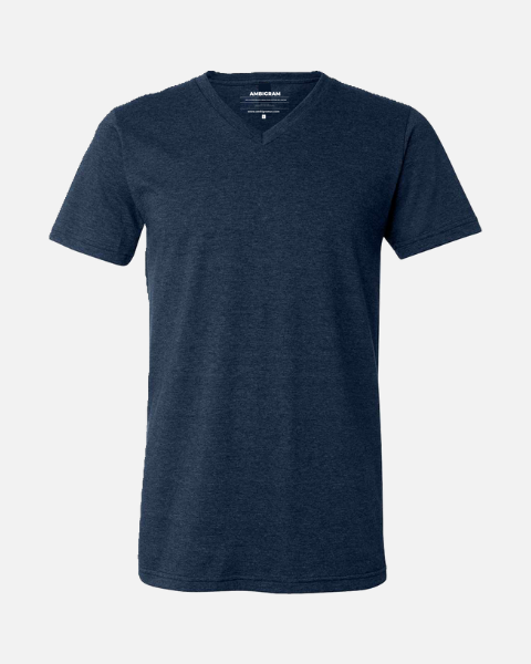 Navy Heather V Neck T-Shirt