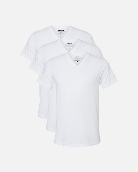 White V-Neck 3 Pack