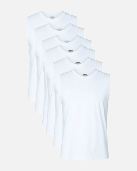 White Muscle Tank 6 Pack